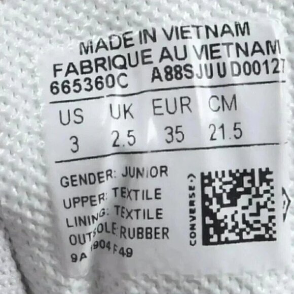 Converse Chuck Taylor All Star Gravity Graphic Low Top Junior Grey Star Size 3 - Picture 12 of 12